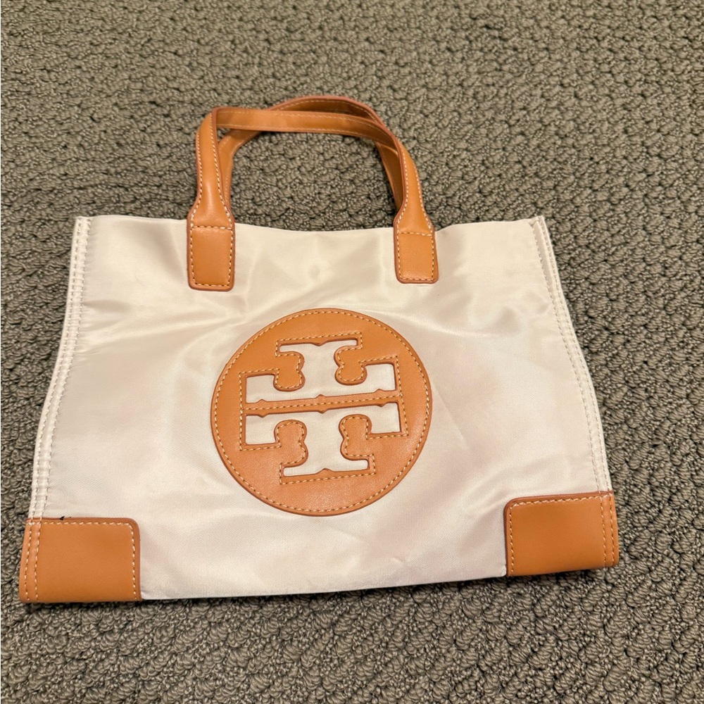 Tory Burch Cream and Tan Tote Bag